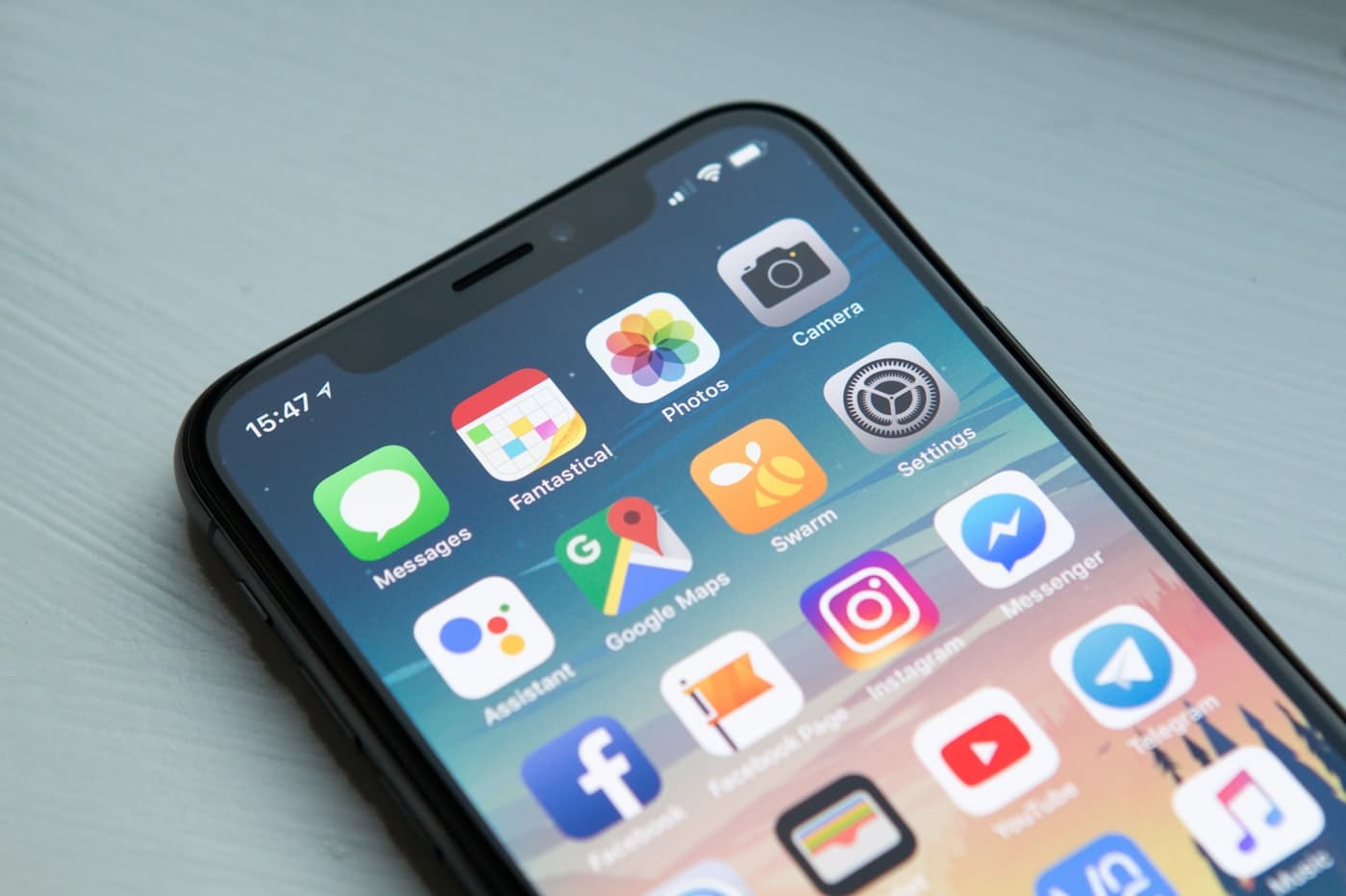 Mobile app interface on a smartphone