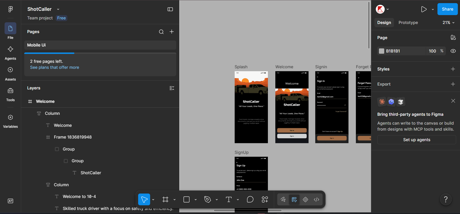 Shotcallers, Figma design